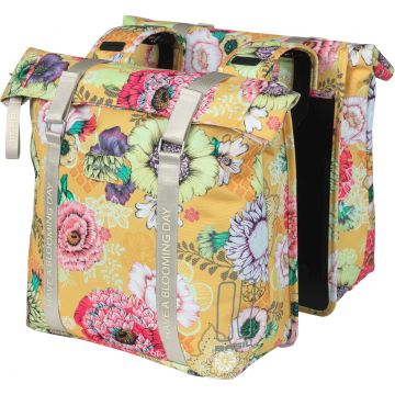 Basil fietstas dubbel Bloom Field yellow 28-35L